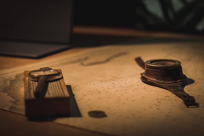 Old World Map and Compass